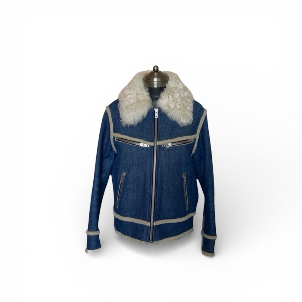 Rag & Bone shearling and denim jacket 100% real shearling internal and external - Picture 1 of 14